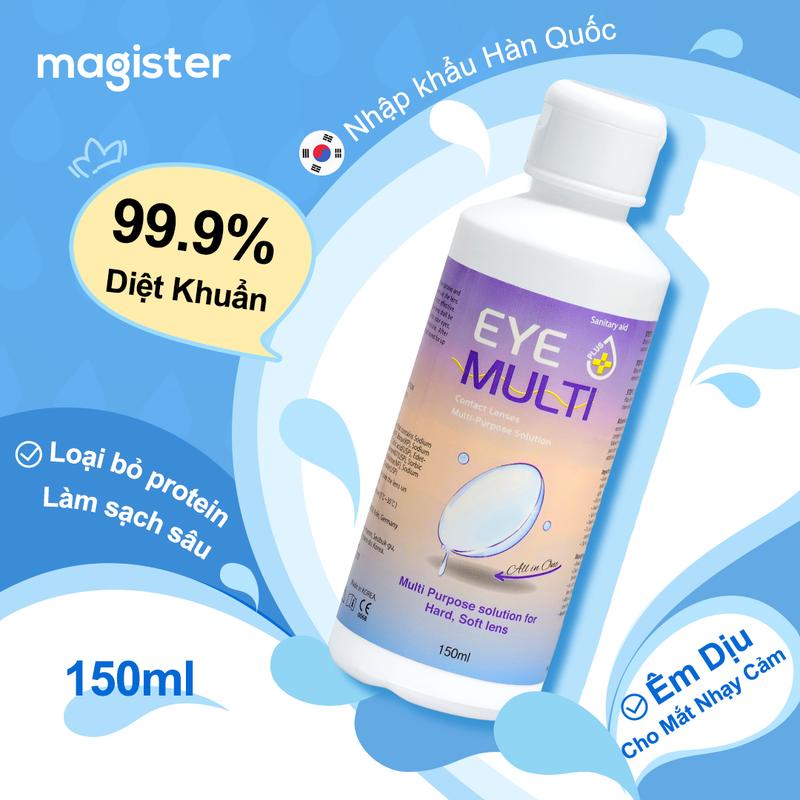 Magister Nước ngâm Dung dịch ngâm kính áp tròng 150ml 120ml. Làm sạch làm mềm Lens. HSD 6 tháng Không thể thiếu cho Lens Lens care solution Dưỡng Mắt