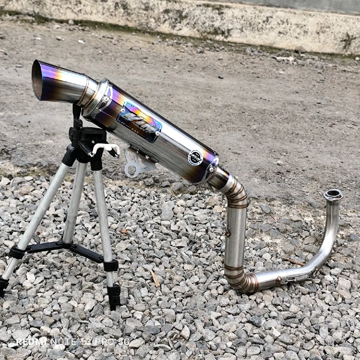 Knalpot Samlong Stainless Blue Original Vin Project Beat Vario Scoopy Nmax Pcx Mio Saringan full saringan bor TERLARIS Motor Foto Motorcycle