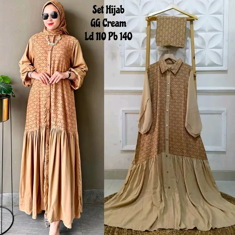 GAMIS SET HIJAB RAYON PREMIUM BLACK SERIES // GAMIS SULTAN ZR ETNIK // GAMIS LEBARAN // GAMIS VIRAL // GAMIS 2in1 // GAMIS CANTIK // SETELAN HIJAB GAMIS Muslim Wanita Mewah Tebal Nyaman 3