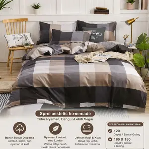 Modies.id - SPREI AESTETIC UK 120 160 180 / SPREI HOMEMADE SET KATUN ANTI GESER / SPREI SATU SET Bantal guling