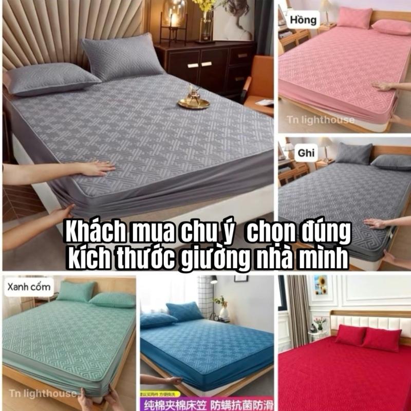 Bộ Ga Gối Phi Lụa Trần Bông gồm 1 ga và 2 vỏ gối đầu chất liệu lụa mềm mại thoáng mát(cao 5-10cm)