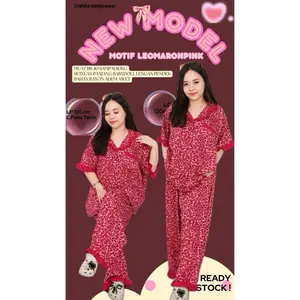 40-80kg LD120 Piyama Lengan Pendek Celana Panjang Oneset Rayon Adem Awet Lembut