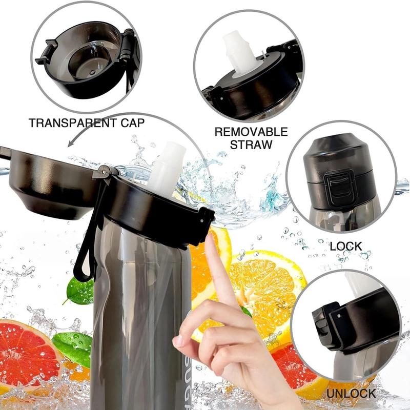 【COD】Botol Air Flavour/Furit Scent 650ml Bottle/Air Cangkir Olahraga/Air Up Water Cup/Flavored Water Bottle/Furit Scent 650ml Botol Plastik Fitness Olahraga Fragrance Cangkir Air Dengan Sedotan 2