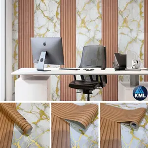 WALLPAPER STICKER / WALLPAPER DINDING MOTIF PANEL KOMBINASI MARMER NEW PANJANG 4 METER X 45 CM