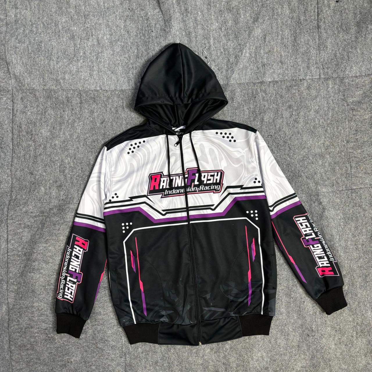 JAKET RACING FLASH JAKET RACING SANMORI JAKET MOTOR UNSEX SIZE M L XL XXL