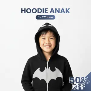 [KIDZILLA] Sweater Hoodie Zipper Anak Remaja 2-12 Tahun Full Bordir, Bahan Fleece Premium Tebal