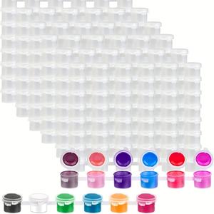 150 piezas de latas vacías para pintura, contenedores mini de pintura acrílica de 2 ml/0.06 oz, plástico duradero, a prueba de fugas y fáciles de sellar, para proyectos de arte y manualidades escolares