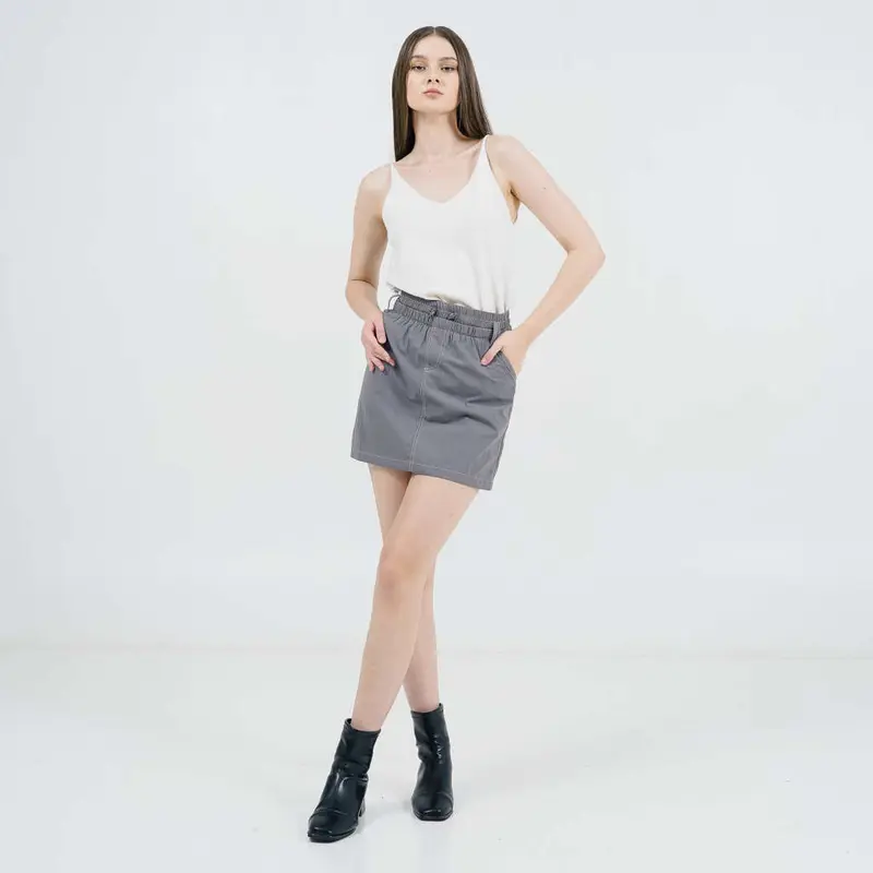This Is April Shorts Santai Rok Celana Pendek Wanita Kekinian Richie Skirt Grey & Army 1