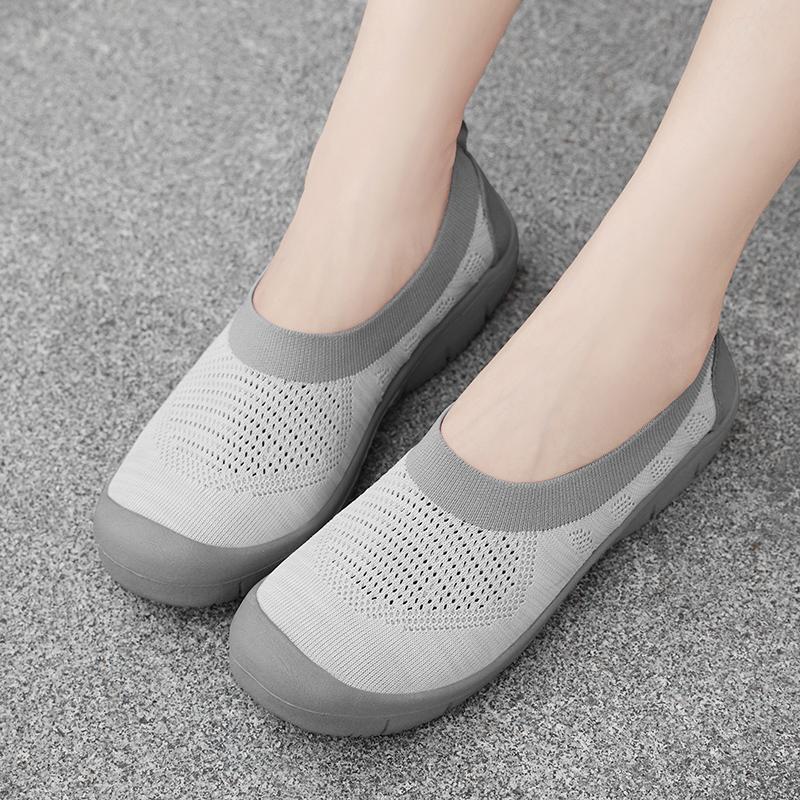 Fashion Wanita Slip-On Flat Nyaman Wanita Sepatu Lari Casual Shoes Sneakers Olahraga 5