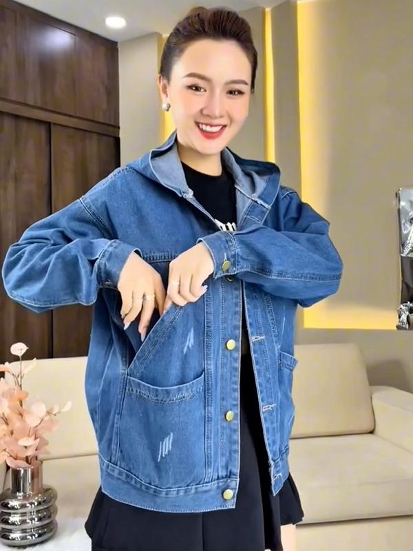 ÁO KHOÁC JEAN NỮ 6 TÚI UNISEX CÓ NÓN (CÓ TÚI TRONG) CÓ BIGSIZE Women Jacket Top