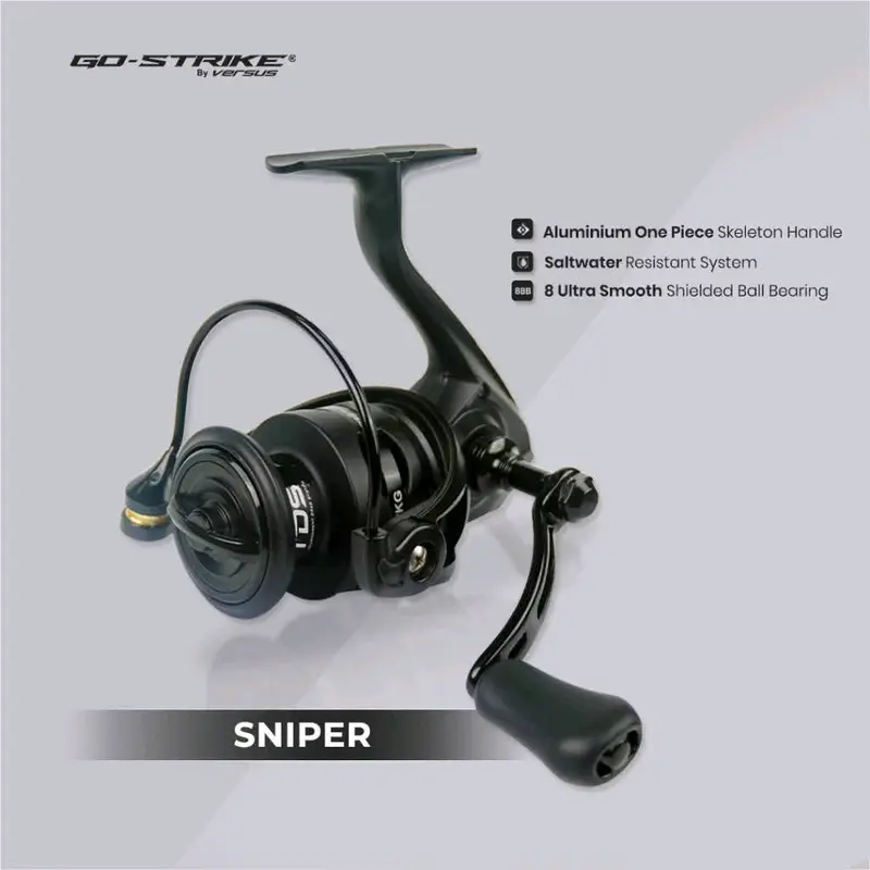 REEL SPINNING GO STRIKE VERSUS SNIPER POWER HANDLE SALTWATER RESISTANT 6