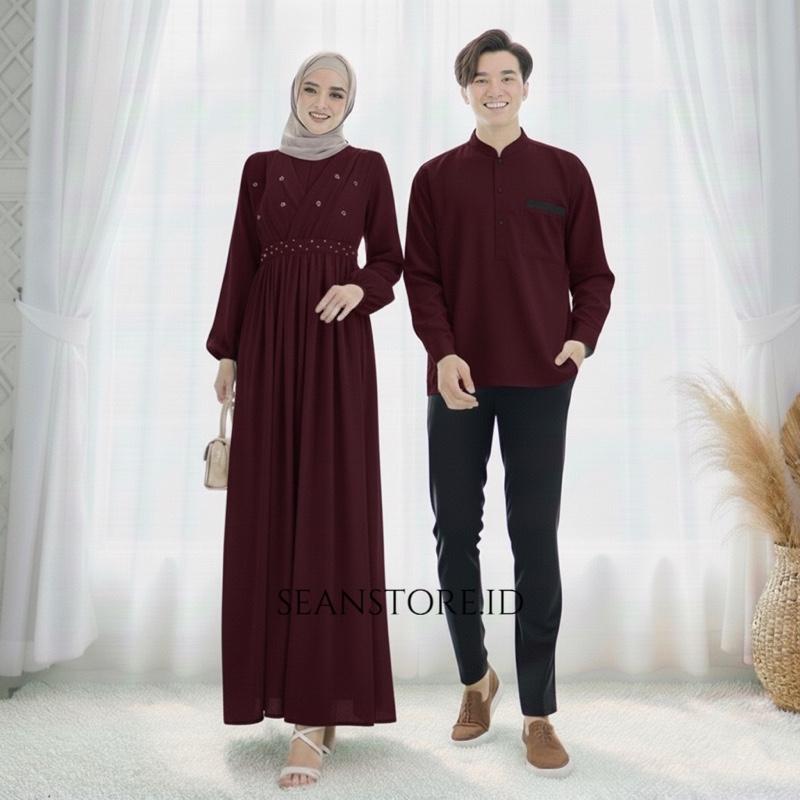 NEW - BAJU PASANGAN KOKO LENGAN PANJANG / SET COUPLE VIRAL 2 UKURAN / CP SUAMI ISTRI GAMIS LEBARAN SIMPLE MUSLIM FASHION