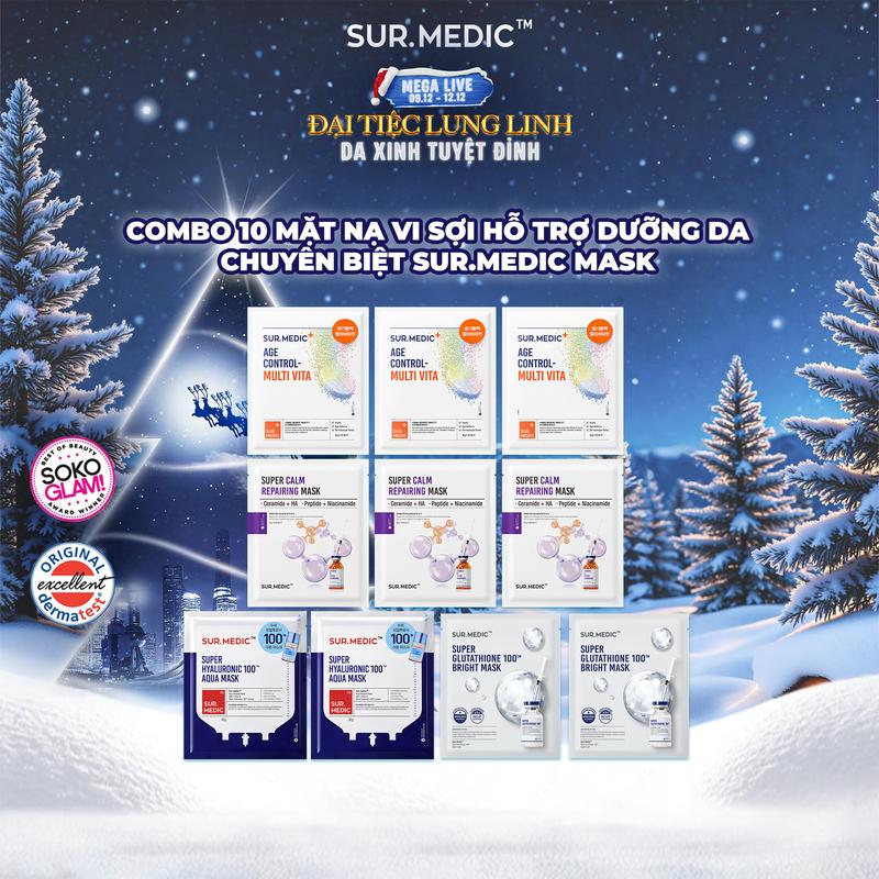  SBD - Combo 10 Mặt Nạ Hỗ Trợ Dưỡng Da SUR.MEDIC Micro Fiber Mask 30g miếng 