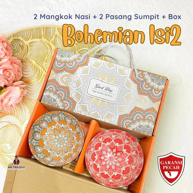 Kado Nikahan Bermanfaat Hampers Mangkok Keramik isi 2 RUSA Estetik Murah Kado Pernikahan Pengantin Wedding Bestie Mangkuk Nasi 2
