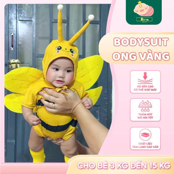 Bodysuit Ong Vàng Cho bé chất liệu Borip 2 chiều Xịn sò