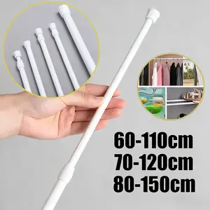 60-110cm Tiang Gorden Fleksibel Daya Tiang Gorden Fleksibel iang serbaguna tiang tanpa paku tiang tirai Untuk Balkon Dan Lemari