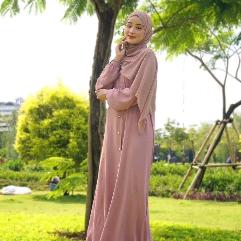 Bella Dress Pesta Wanita Kondangan Terbaru 2024 Gamis Simpel Kekinian Bahan Airflow 0