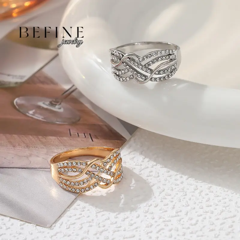 New hot selling wave multi-layer line ring personalized women's ring titanium  ring