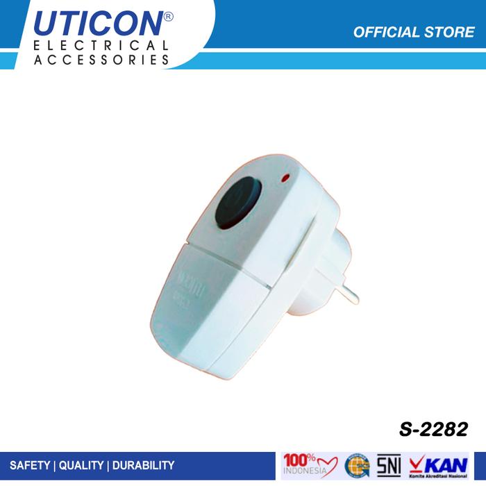 UTICON Steker Saklar Tekan S-2282 + Lampu Indikator
