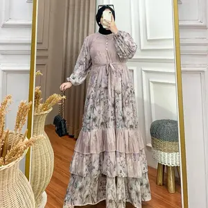 Dress Laluna Ceruty Babydoll Pliskit  Gamis Mewah