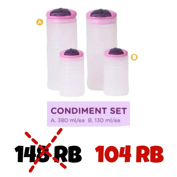Gambar Tulipware Tempat Garam Merica Condiment Set 4 Buah Wadah Plastik PP Anti Bakteri BPA Free Kitchenware Tulipware Collection dari asrigiat Kota Bogor Tokopedia