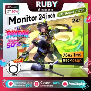 Monitor 24 inch PC Monitor 75 Hz Gaming Monitor LED/LCD IPS Desktop komputer 1ms PS3/PS4 HDMI/VGA