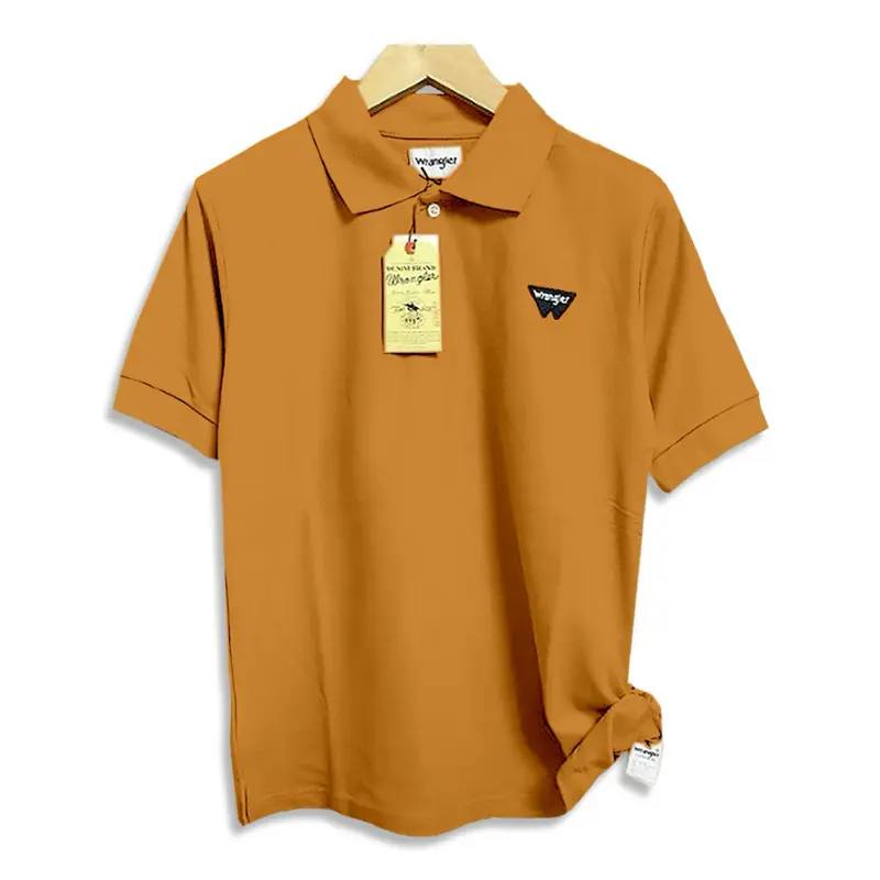 Kaos Polo Shirt Wrngler Pria Berkerah Lengan Pendek Bahan Cotton Pique Full Tag Label Motif Bordir Casual  Baju Distro Dewasa Basic Logo