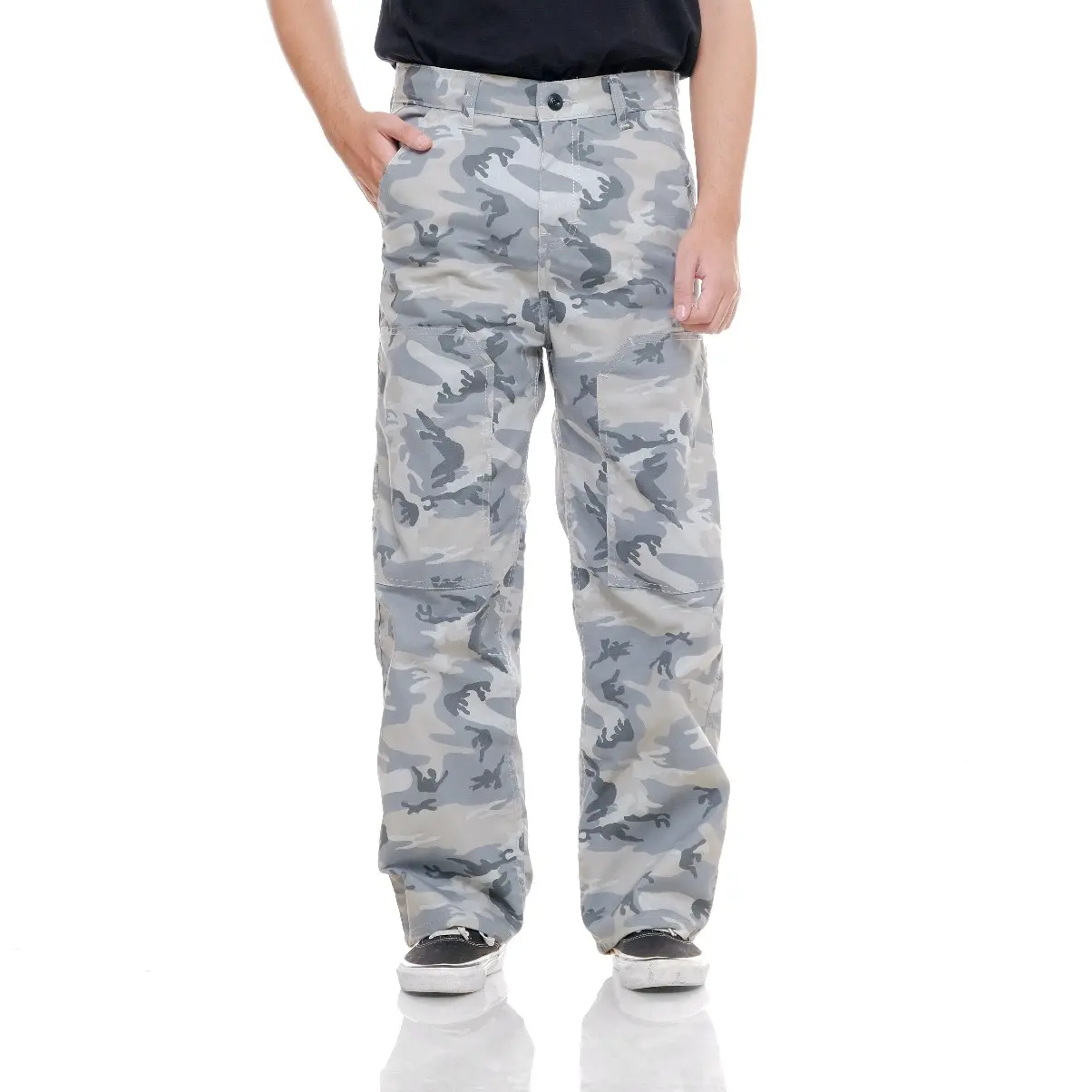 Carpenter Lose Fit Gombrong Cargo Carpenter Loreng Shabby Chic Loose-fitting Celana Panjang Pria Twill Pant Casual