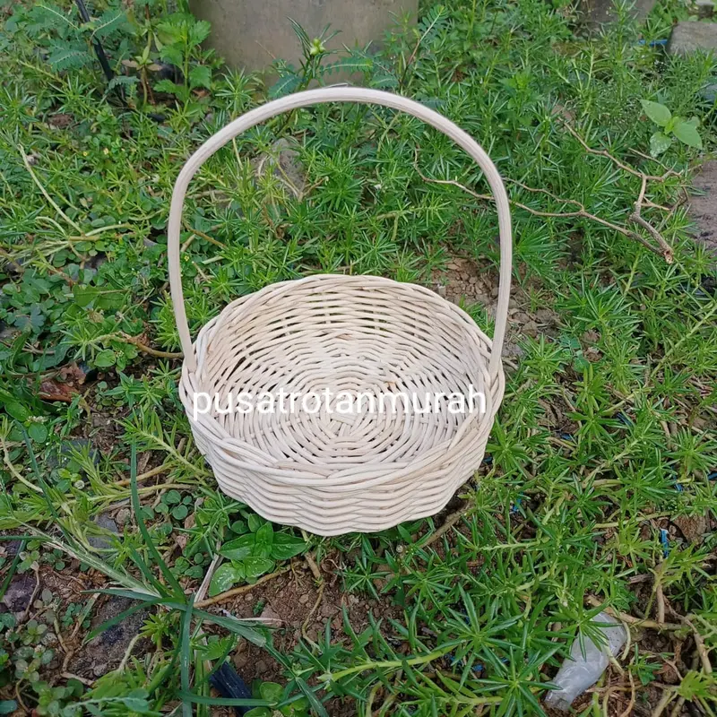 keranjang mini diameter 15 cm full rotan halus 1