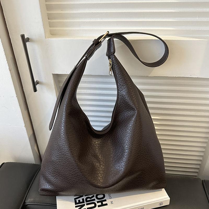 Hàng mới về: Túi tote hobo đeo nách kiểu retro bằng da mềm, dung tích lớn; thiết kế tối giản màu trơn; dây đeo có thể điều chỉnh; dành cho nữ; phù hợp mùa xuân hè, đi làm, di chuyển và sử dụng hàng ngày.
