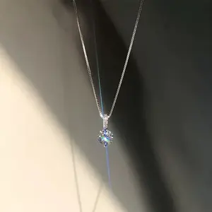 Kalung Titanium Liontin Perak Silver Lapis Emas Putih Anti Karat Tidak Luntur Selamanya Kalung Wanita Permata Kristal Fashion Titanium Collection
