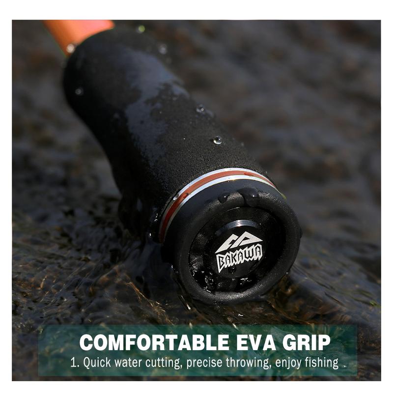 Product Introduction of BAKAWA Casting Spinning Fishing Rods 1.8M 2.1M UltraLight Travel Feeder Pole 4 Sections EVA Handle Baitcasting Fish Rod Pesca 4