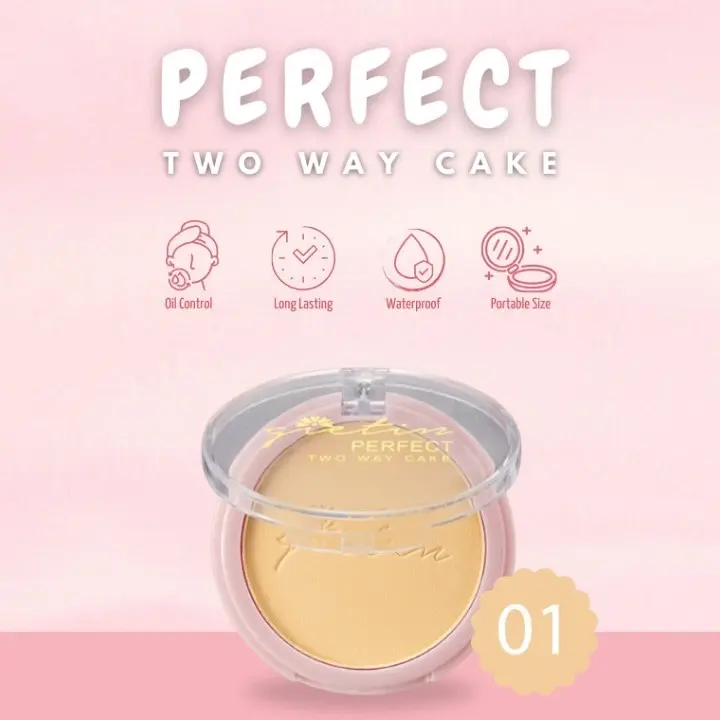 Gietin Perfect Two Way Cake Compact Powder GT12 | Pressed Powder Bedak Padat LL12H 6