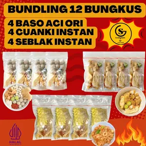 BUNDLING 12 [ 4 BUNGKUS SEBLAK INSTAN,4 BASO ACI,4 CUANKI INSTAN] Food Kaldu Instan
