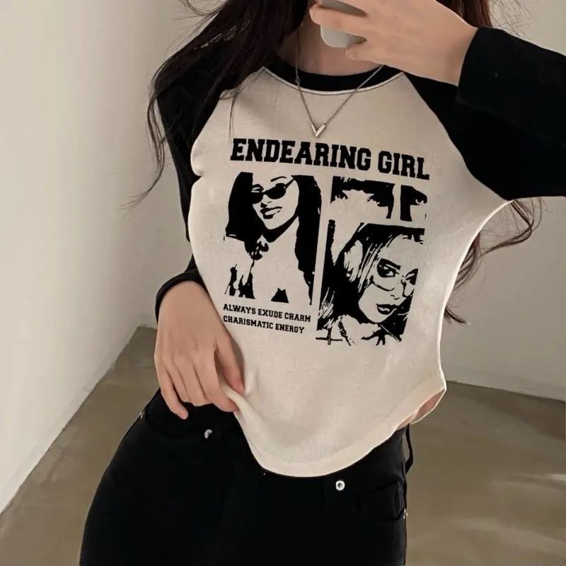 ￼Kaos Lengan Panjang Wanita ENDEARING GIRL Knit Rib (LD 88, P 52) 1
