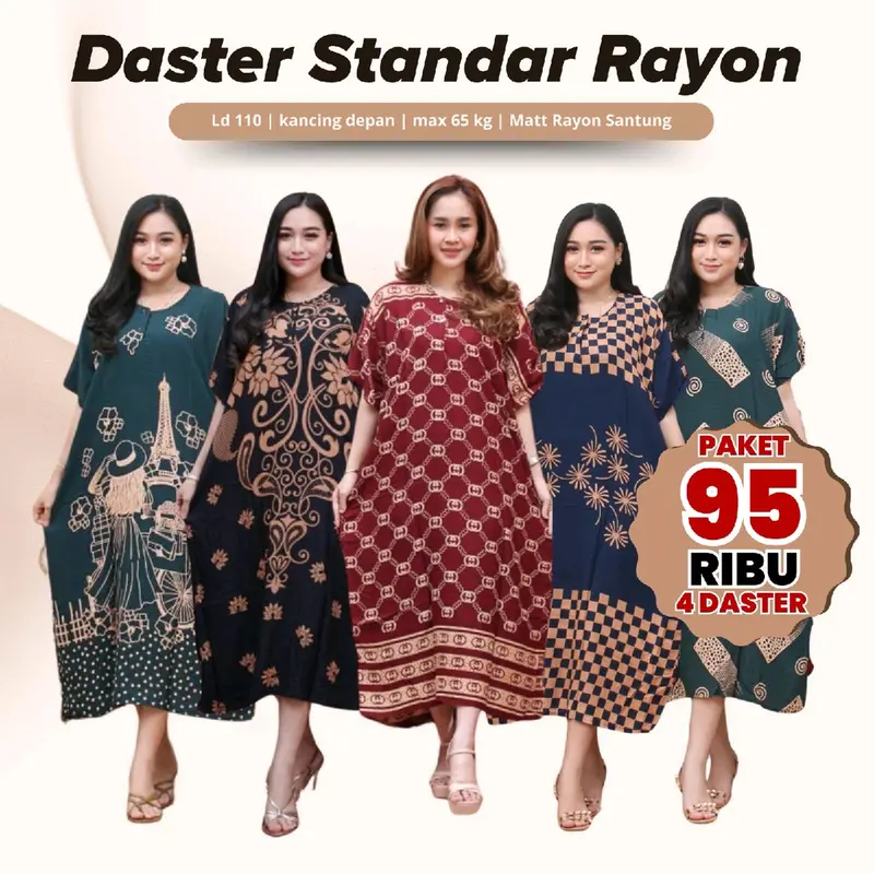 [ BISA PILIH MOTIF ] Daster Rayon Kekinian 100 Ribu Dapat 5 Pcs Paket Usaha Busui Kancing Depan 0