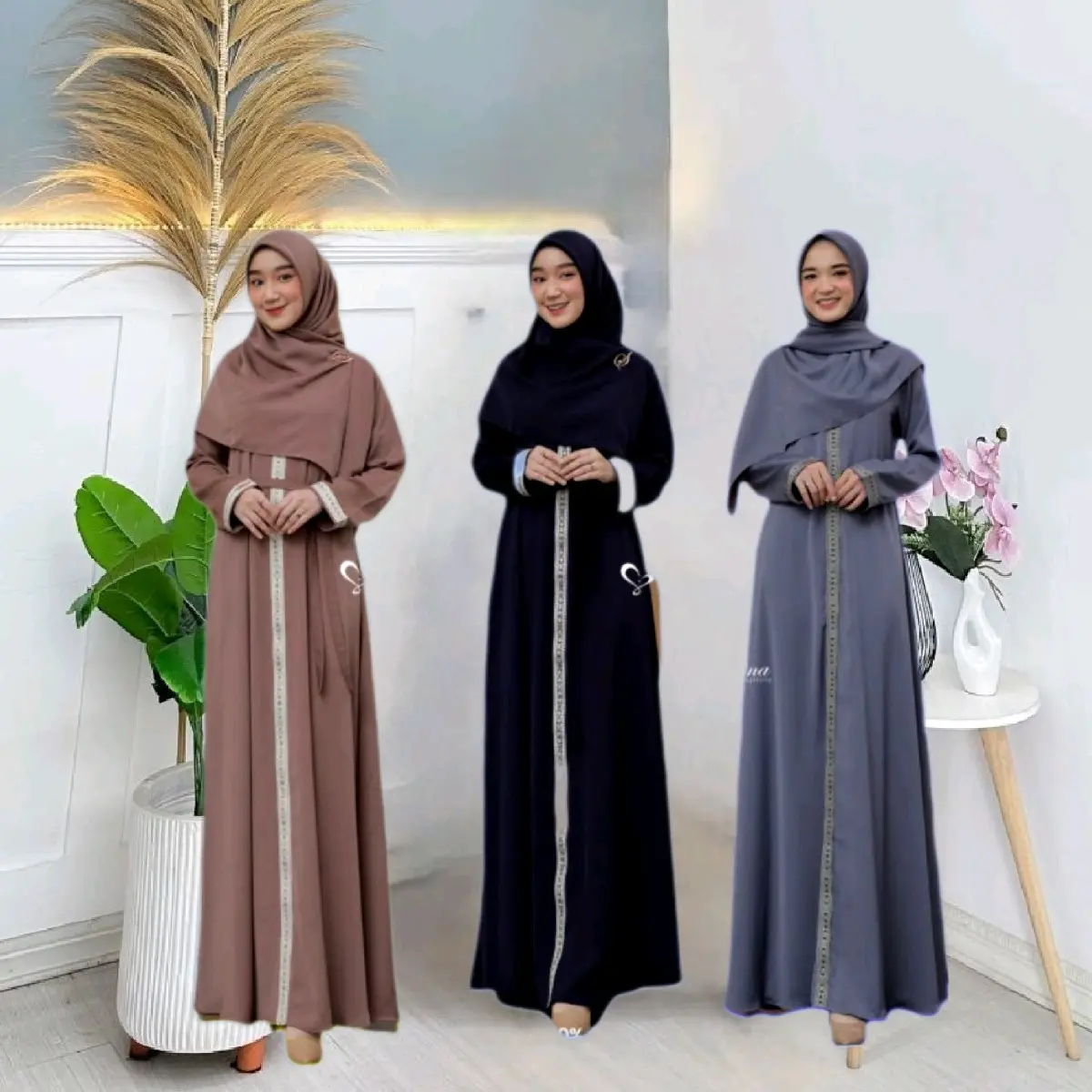 Fashion Gamis Al-Qulah/Gamis Abaya Turkey Cotton Premium/Gamis Maxi panjang Varian Renda Felat satu terbaru/Gamis Renda Bordir jumbo Model Kekinian 2025