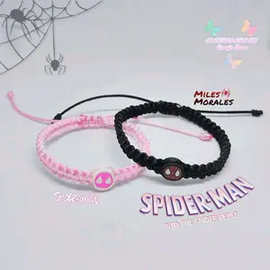 2PCS GELANG RAJUT SPIDERMAN / GELANG TALI SERUT COUPLE / GELANG TALI COUPLE SPIDERMAN MILES AND GWEN