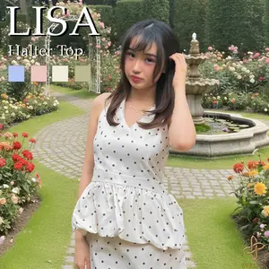 SVELTES | Lisa Polkadot Halter Top - Halter Top | Korean Style | Polkadot Top