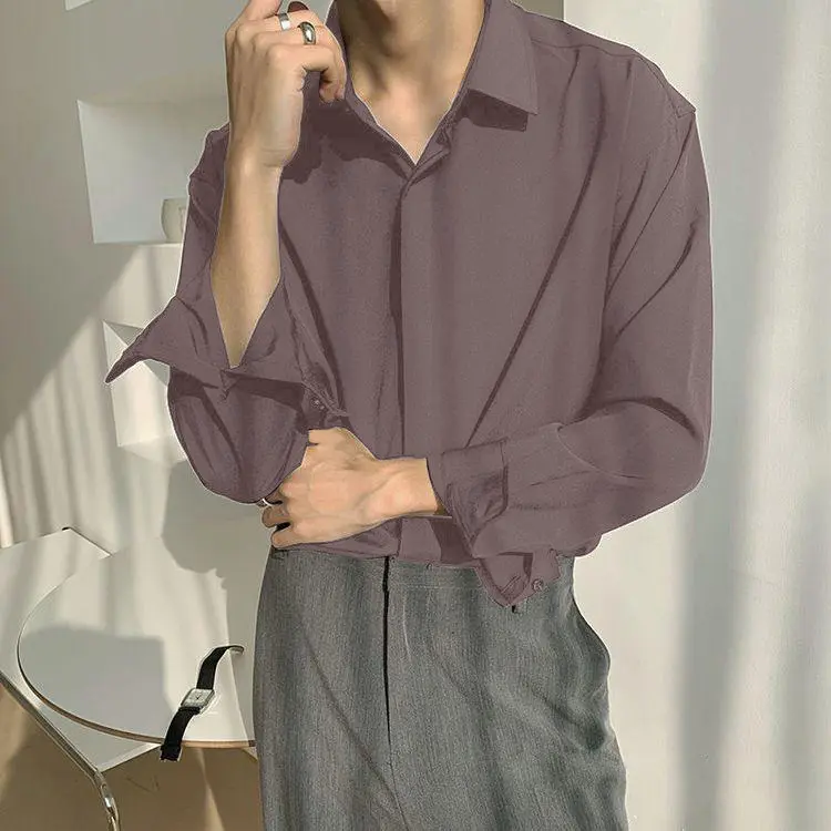Kemeja Pria PJ-061 Lengan Panjang Kemeja kekinian Kemeja casual Polos