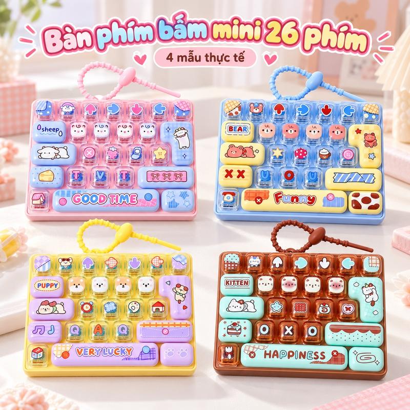 Đồ Chơi Giảm Stress Hình Bàn Phím Mini 26 Phím Thiết Kế Dễ Thương Phụ Kiện Bàn Học Cho Học Sinh Sinh Viên