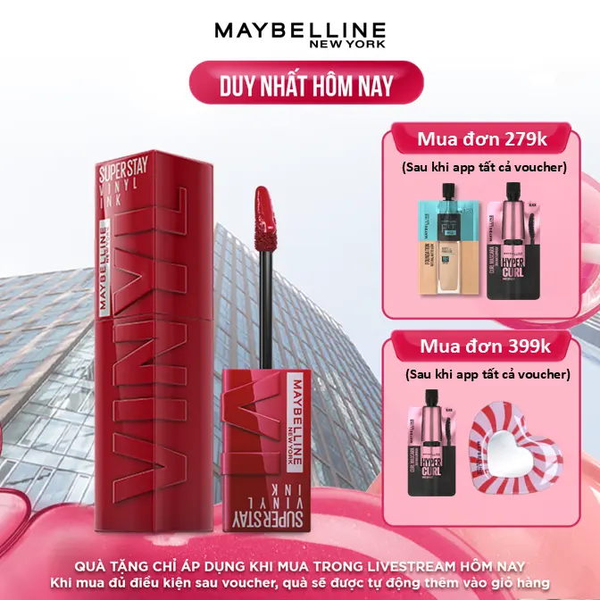 Son Bóng Bền Màu Nhẹ Môi Superstay Vinyl Ink Maybelline New York Long-lasting