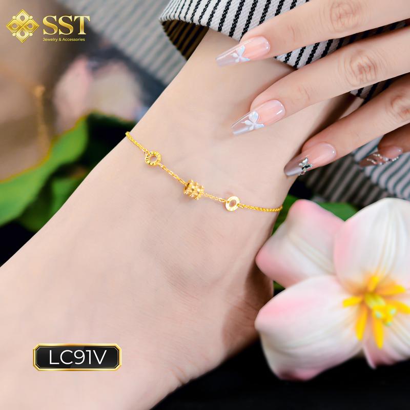 Lắc chân nữ Titan SST Kiểu lu thống phối đồng xu Không Đen Gỉ LC91