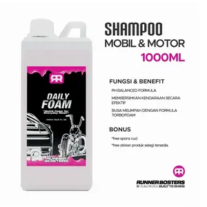 Runner Boosters - Daily Foam Shampo Cuci Motor Mobil 1 Liter Formula pH Netral & Slick Formula Busa Melimpah Turbofoam sabun cuci motor salju sabun cuci motor sabun cuci motor 1 liter
