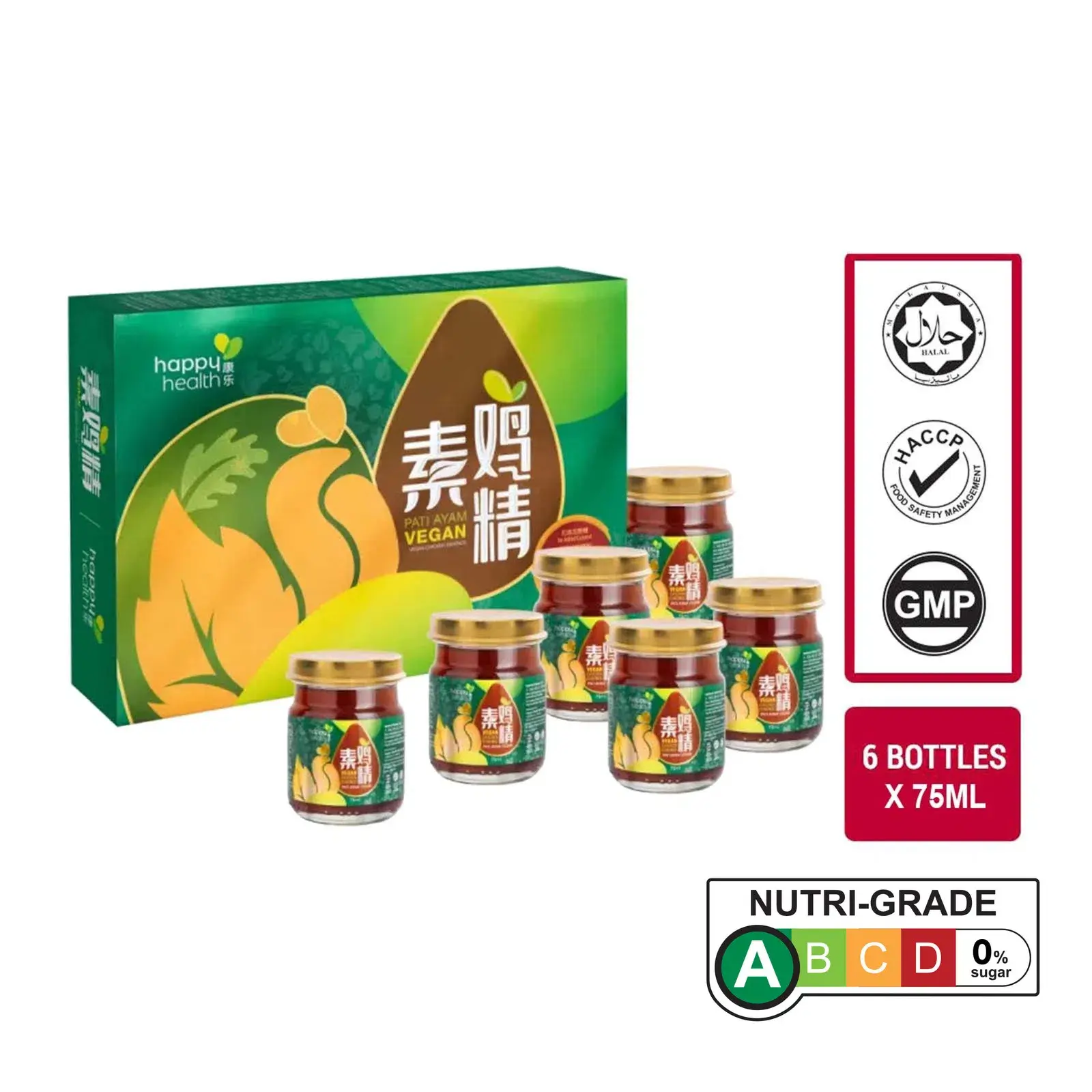 Happy Health Vegan Vegetarian Chicken Essence Svampsoppa (6 bottles)