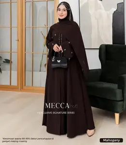 AB.COLLECTION Abaya Mecca Bahan Ceruty Babydoll Mix Payet Rompi Menyatu Elengant Kekinian uk M,L,XL,XXL