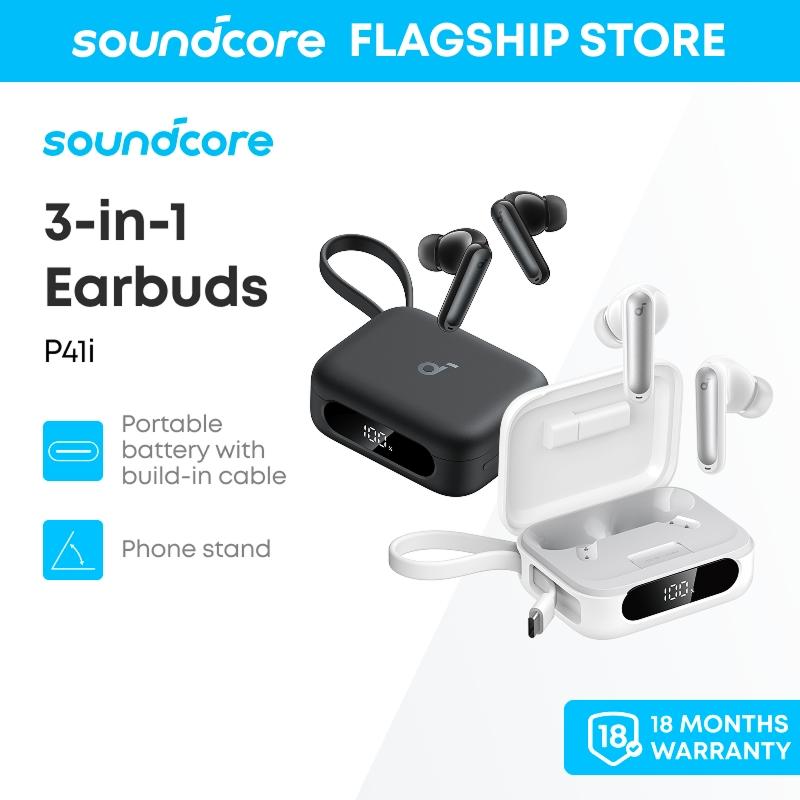 soundcore by Anker P41i, Tai Nghe Nhét Tai Nghe Khử Tiếng Ồn Thích Ứng, Khử Tiếng Ồn Thích Ứng, Với Bộ Sạc Điện Thoại Cầm Tay (Cáp USB-C Tích Hợp), Thời Lượng Pin 192 giờ, Âm Thanh Nhập Vai, Cuộc Gọi AI 6 Mic, Chống Nước IPX5