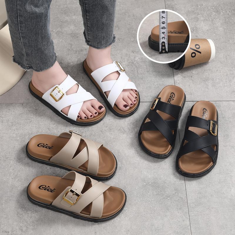 cici Flat Sandals For Women  Korean Sandals Elegant Slippers For Women Wedge Sandals Ladies Sandals 8