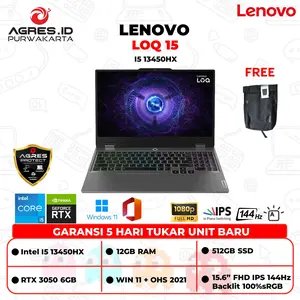 Laptop Lenovo Loq 15 I5 13450HX RTX3050 6GB/ 16GB 512GB W11+Ohs 15.6" Fhd 144Hz 100sRGB