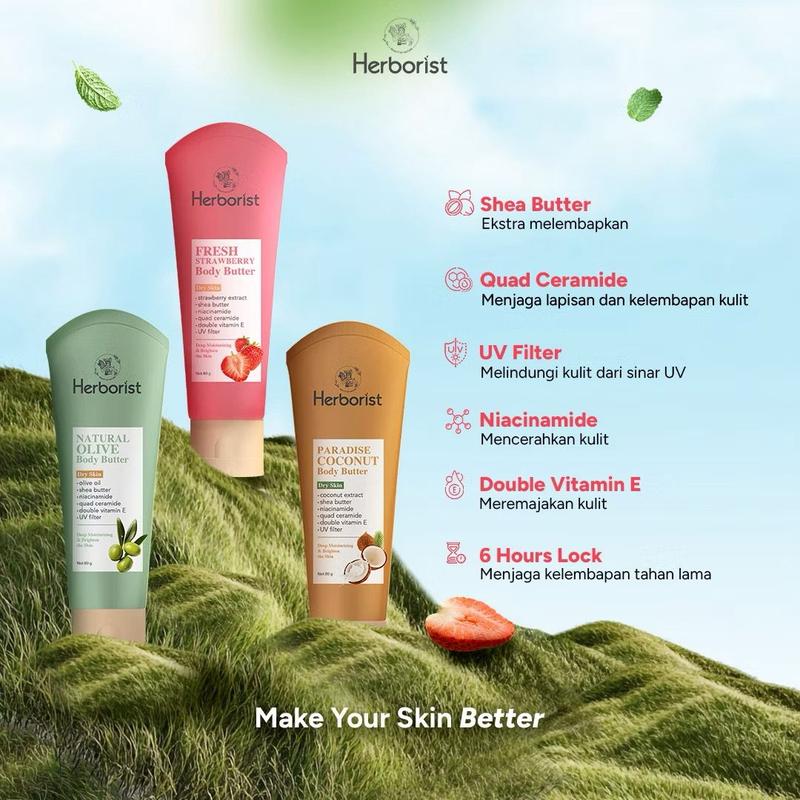 [KEMASAN BARU] Herborist Body Butter All Varian 80g | Body Butter Melembabkan 2